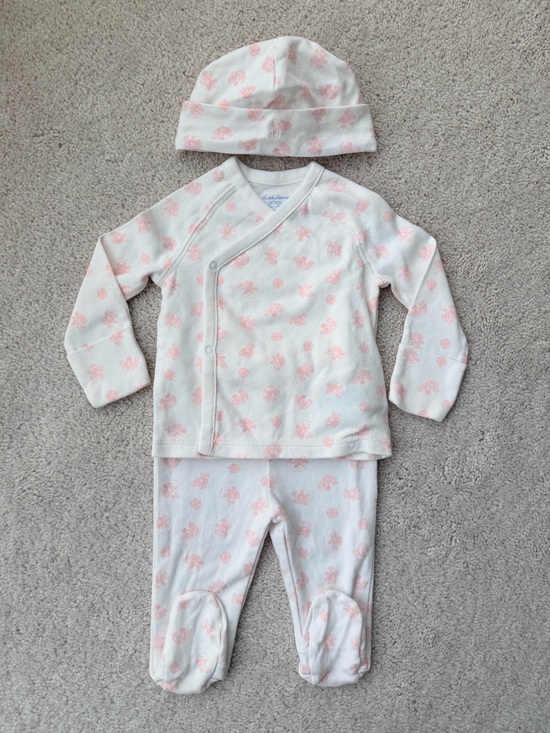 Ralph Lauren Other - Ralph Lauren White and Light Pink Infant 3-Piece Pajama Set